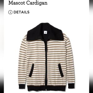 CAbi  Striped Mascot Cardigan - Black and Brown Size Small